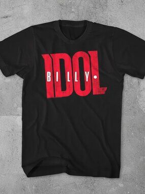 Billy Idol Graphic T-Shirt | Black Rock Band Tee | Vintage Style Unisex Shirt